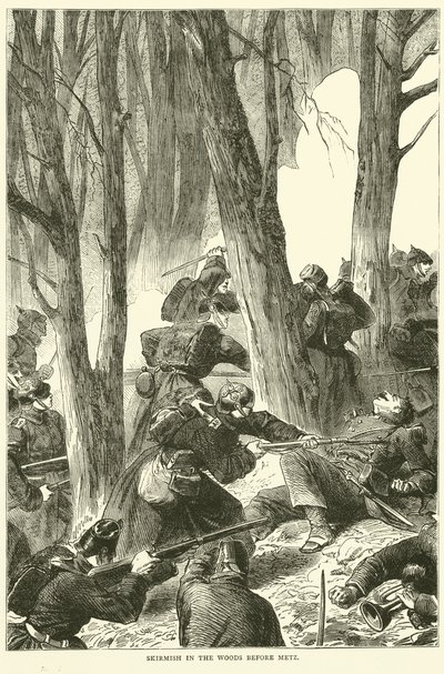 Skirmish in the woods before Metz by English School