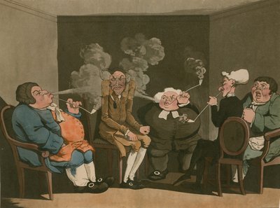Smoking Room; Cartoon by English School
