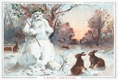 Snowman and Hares by English School