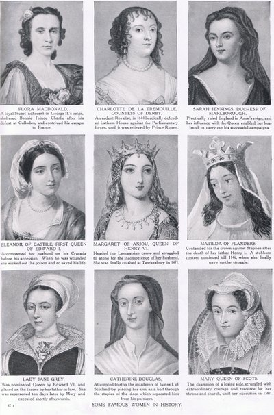 Some Famous Women in History, Illustration from Hutchinson