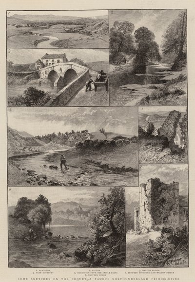 Some Sketches on the Coquet, a Famous Northumberland Fishing-River by English School