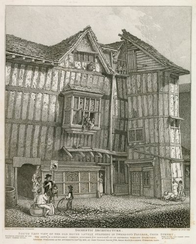 South East View of an Old House Lately Standing in Sweedons Passage, Grub Street by English School
