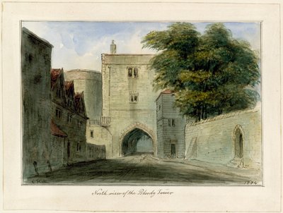 South View of the Bloody Tower by English School