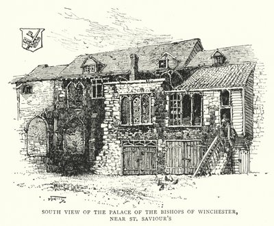 South View of the Palace of the Bishops of Winchester, near St Saviour