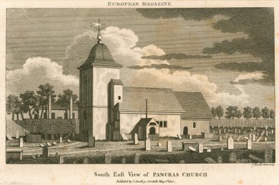 Southeast view of St Pancras Church, London by English School