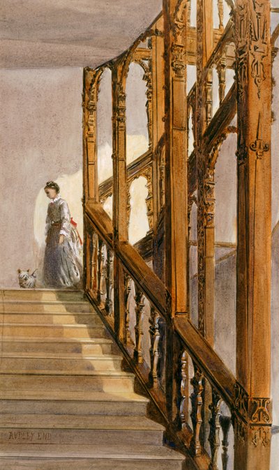 South Stairs, Audley End House, Late 19th Century by English School