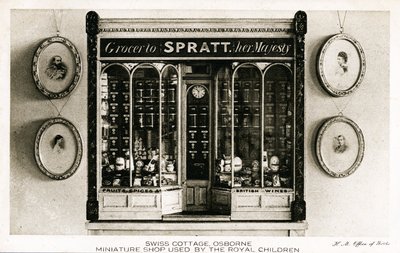 Spratt, Grocer to her Majesty, miniature shop for the Royal Children, Swiss Cottage, Osborne House, Isle of Wight by English School