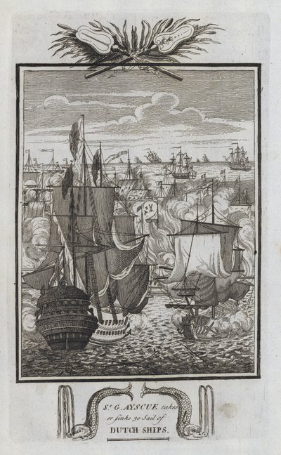 Sir G Ayscue Takes or Sinks 30 Sail of Dutch Ships by English School