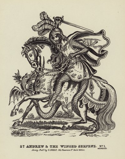 St Andrew and the Winged Serpent by English School