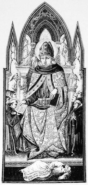 St. Augustine, Bishop of Hippo, Illustration from Science and Literature of the Middle Ages and the Renaissance, Written and Engraved by Paul Lacroix, 1878 by English School