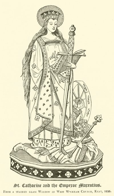 St Catharine and the Emperor Marentius by English School