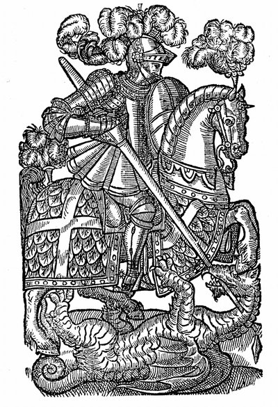 St George, the Red Cross Knight, Killing the Dragon by English School