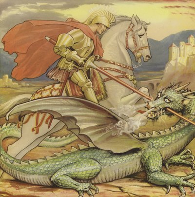 St George and the Dragon by English School
