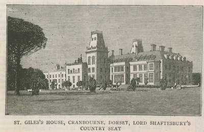 St Giless House, Cranbourne, Dorset, Lord Shaftesburys Country Seat by English School