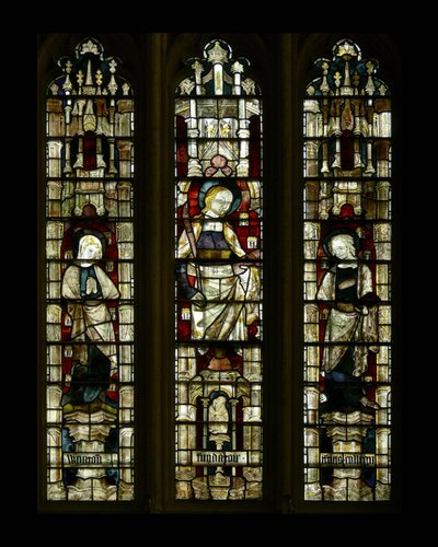St. Mary and St. John with a composite female saint in the centre, late 14th century by English School