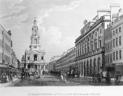 St. Marys Church and Somerset House in the Strand, 1796 by English School