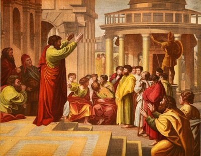 St Paul Preaching at Athens by English School