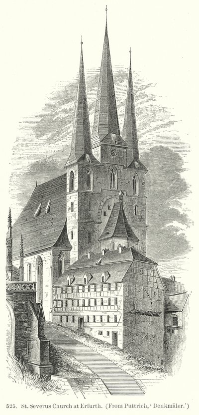St Severus Church at Erfurth (engraving) by English School