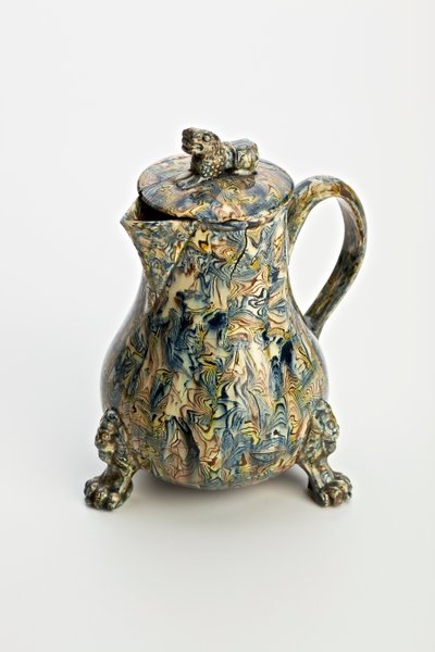 Staffordshire solid agateware effect jug, c.1760-70 by English School