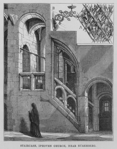 Staircase, Iphoven Church, near Nuremberg by English School