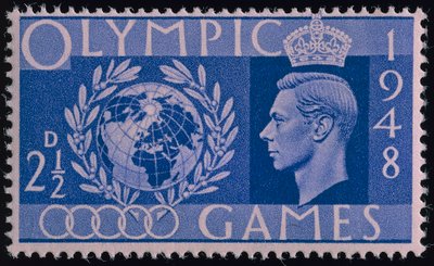 Stamp commemorating the 1948 London Olympics by English School