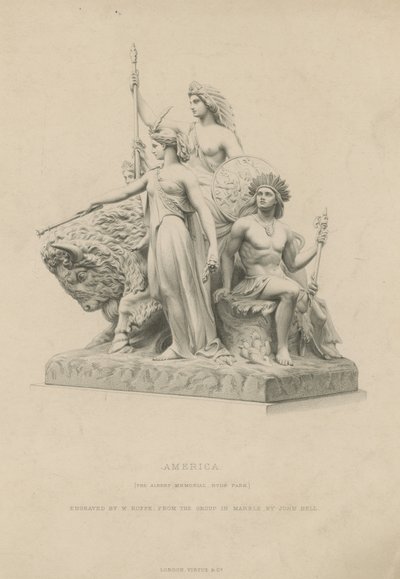 Statue Depicting America Adorning the Albert Memorial by English School