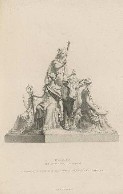 Statue Depicting Europe Adorning the Albert Memorial by English School