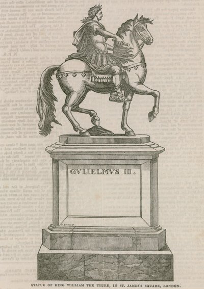 Statue of King William the Third, in St Jamess Square, London by English School