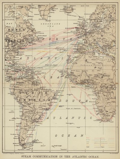 Steam communication in the Atlantic Ocean by English School