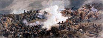 Storming of the Great Redan, Sebastopol, 1855, from The Officers Portfolio of the Striking Reminiscences of the War from Drawings, Photographs and Notes, taken on the spot, made into Complete Pictures by English School