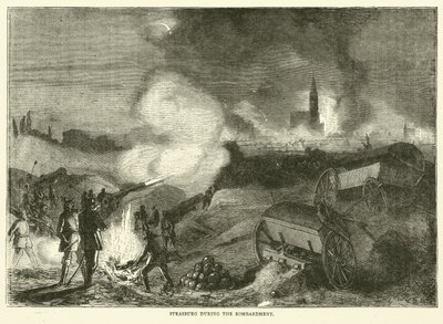 Strasburg during the bombardment, September 1870 by English School