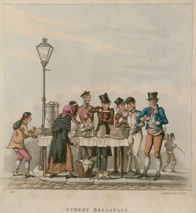 Street Breakfast; Cartoon by English School