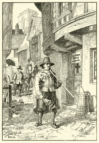 Street Scene during the Great Plague by English School