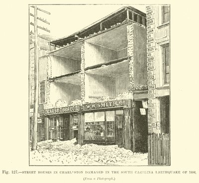 Street Houses in Charleston Damaged in the South Carolina Earthquake of 1886 by English School