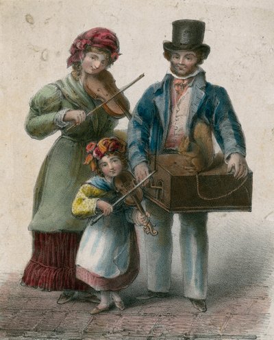 Street musicians by English School