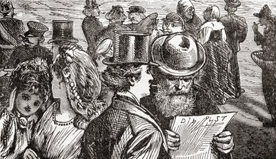 Street scene in 19th century Berlin, Germany, from Ward and Lock