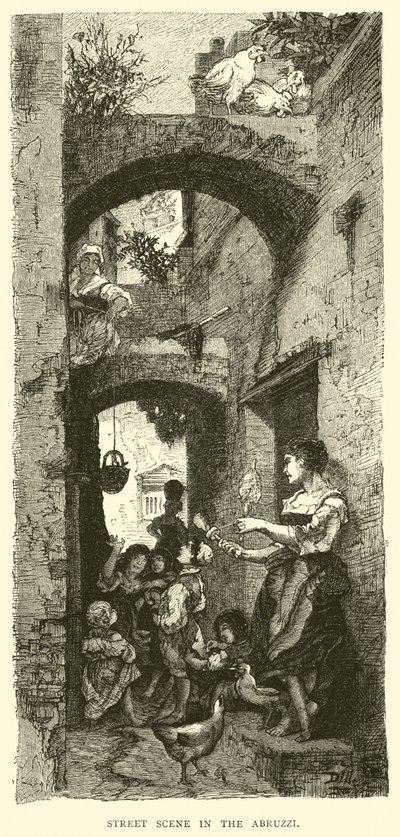 Street Scene in the Abruzzi by English School