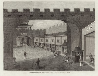 Street Within the City Walls, Canton by English School