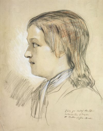Study for the Head of Alex Pope introduction to Dryden, At Butlers Coffee House by English School