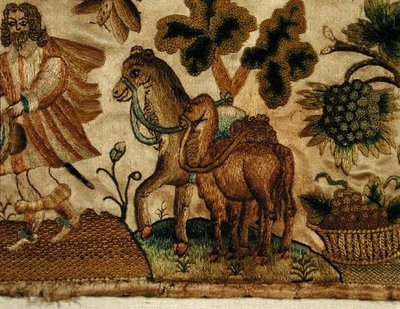 Stumpwork Depicting a Biblical Scene, c.1650 (detail) by English School