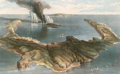 Submarine Volcano - The Island of Santorini, During the Eruption of 1866 by English School
