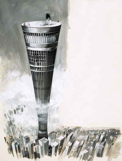 Super Cities in the Sky. Futuristic skyscraper by English School