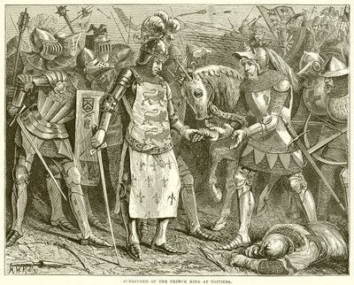 Surrender of the French King at Poitiers by English School