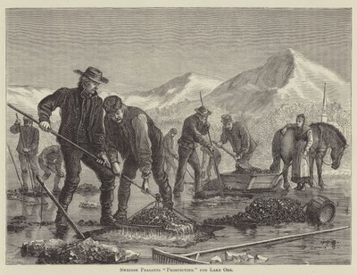 Swedish Peasants Prospecting for Lake Ore by English School