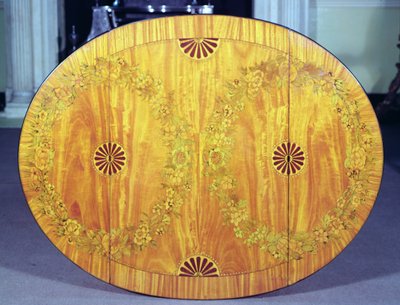 Table-top view of Pembroke table in Hepplewhite style, late 18th century by English School