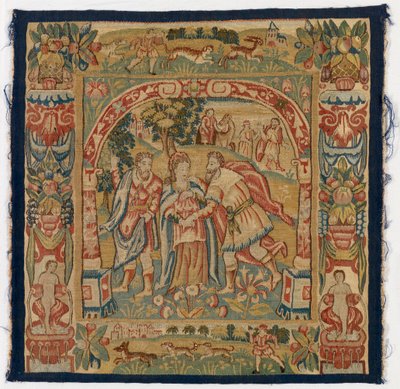 Tapestry Panel Depicting The Queen of Sheba Meeting Solomon, Made in Sheldon, England by English School