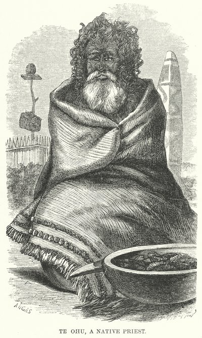 Te Ohu, A Native Priest by English School