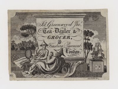 James Greenwood Tea Dealer and Grocer, trade card by English School