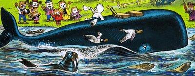 Teddy Bear on the Back of a Whale by English School