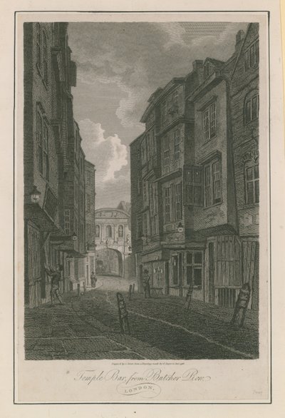 Temple Bar from Butcher Row by English School